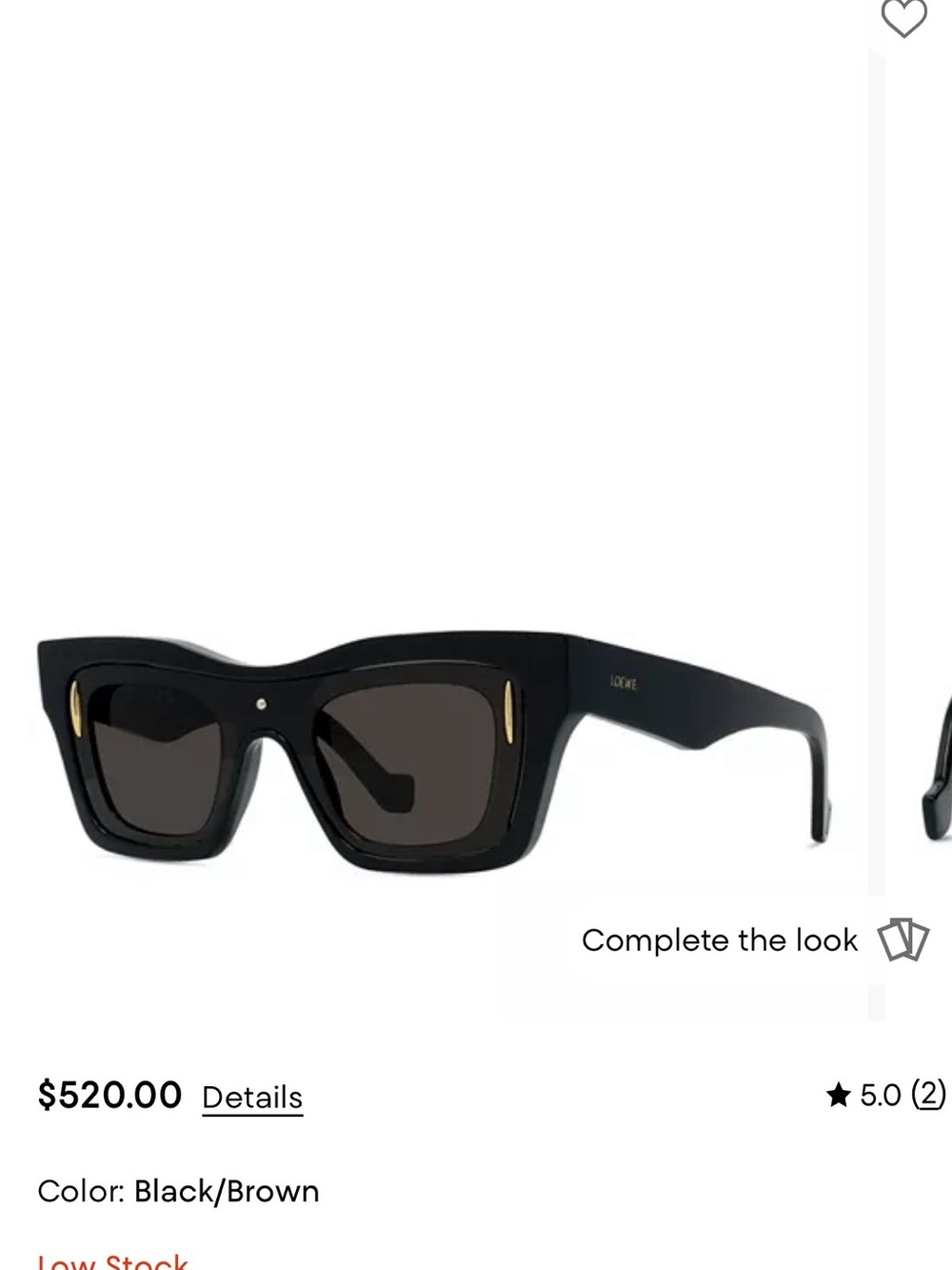 Loewe Black Sunglasses with Brown Lenses